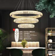Pendant Crystal Gemstone Ring LED Chandelier